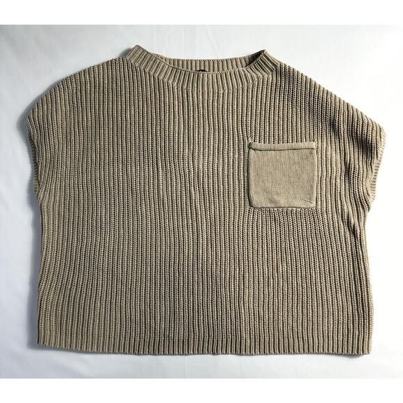 Lillusory Sweaters - Lillusory women Tan Knit  100% cotton Sleeveless Sweater Size Medium